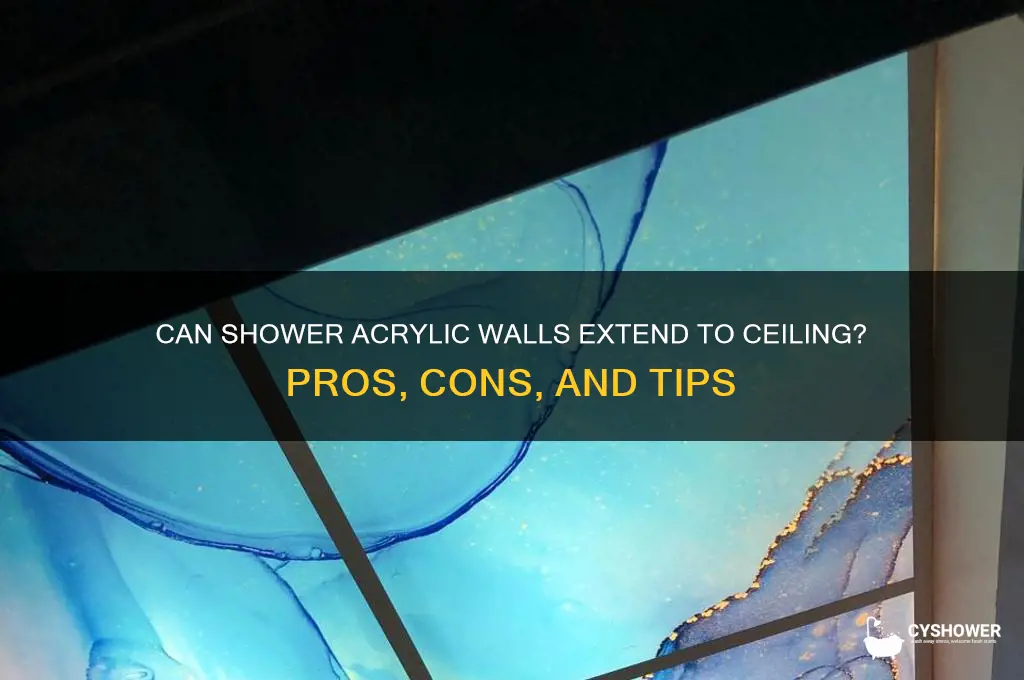 can shower acrylic walls go to ceiling