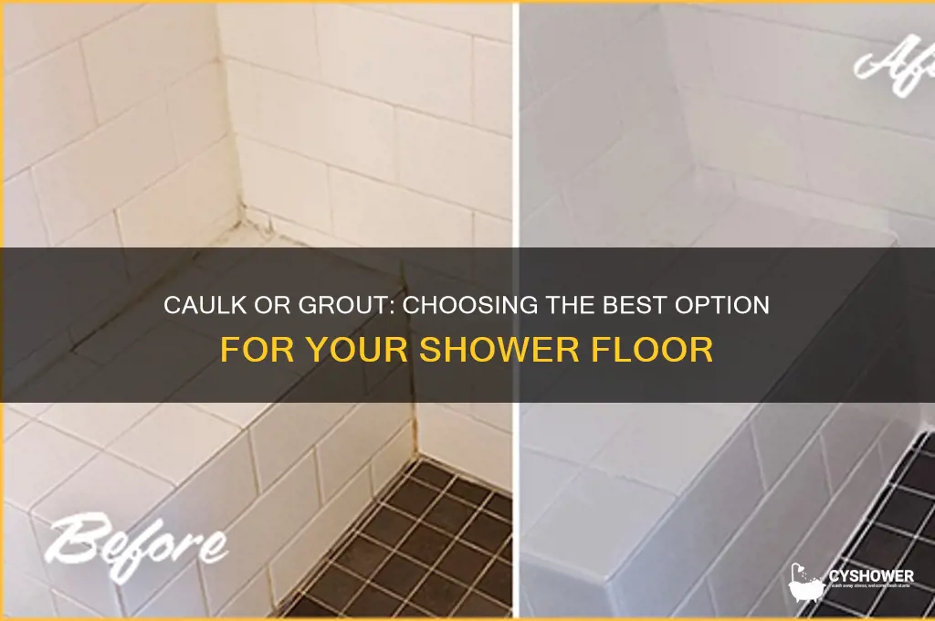 can shower floor be caulk or grout