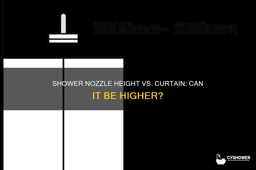 can shower nozzel be higher than shower curtain