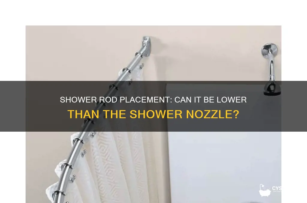 can shower rod be lower than shower nozzle