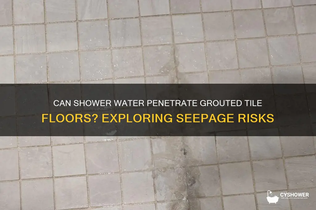 can shower water seep a through grouted tile floor