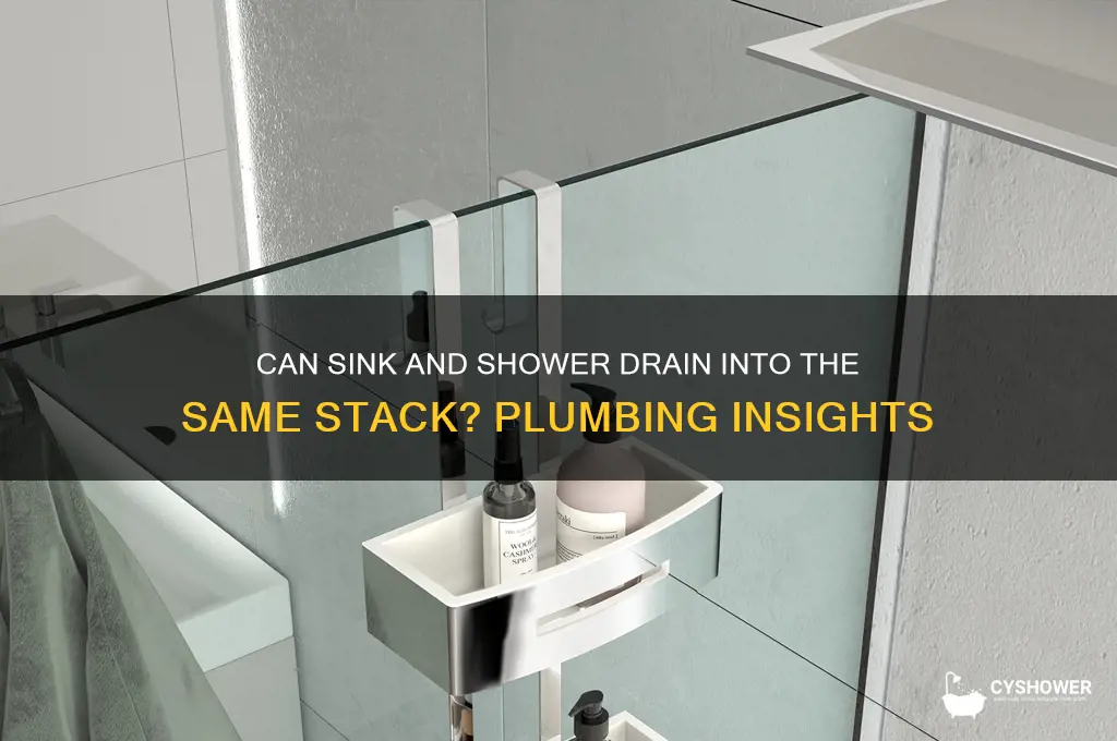 can sink and shower drain into stack
