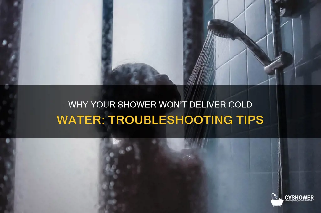 can t get cold water in shower