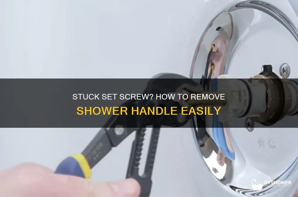 can t get set screw out of shower handle