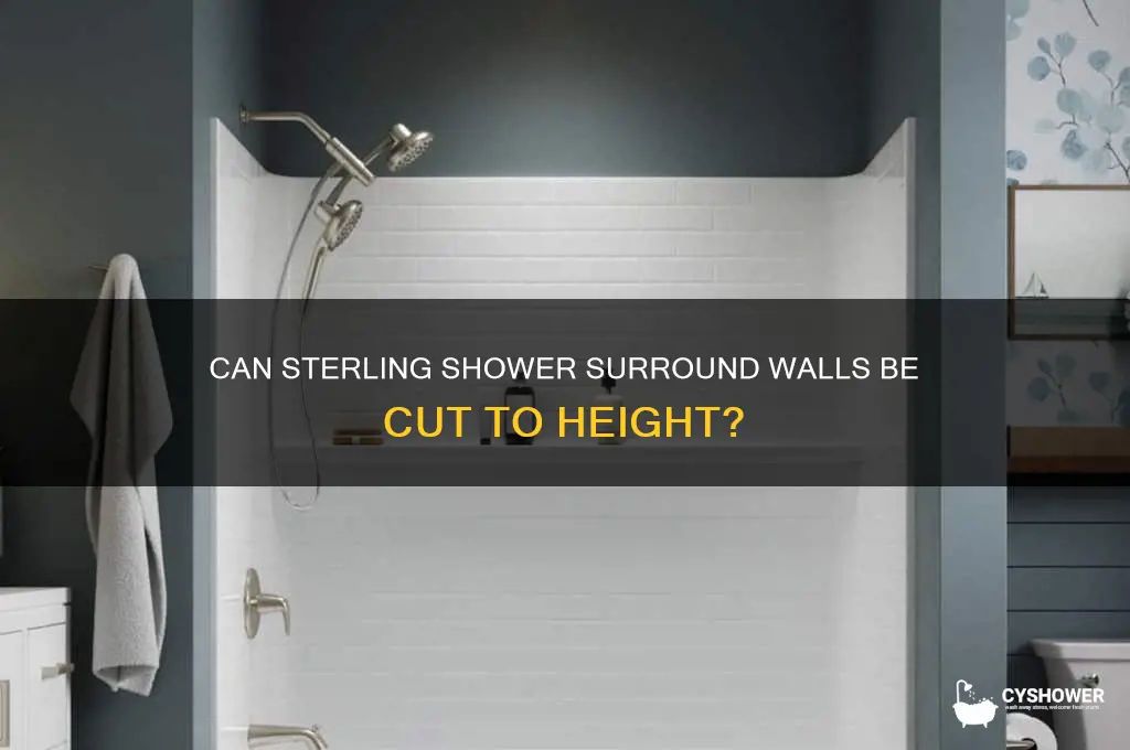 can the sterling shower surround walls be cut to height