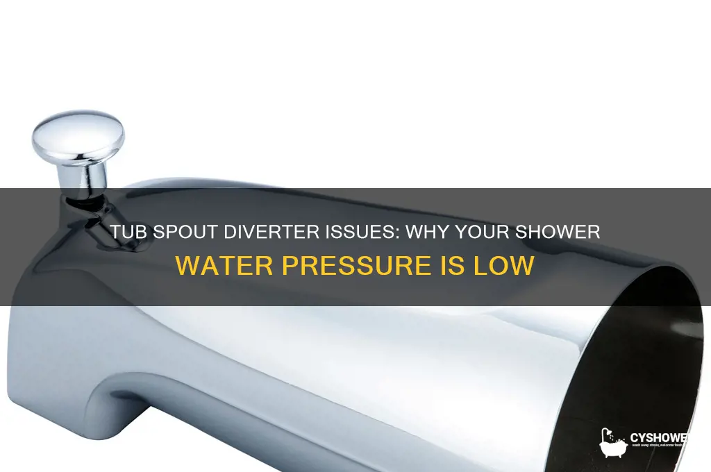 can tub spout diverter cause low shower water