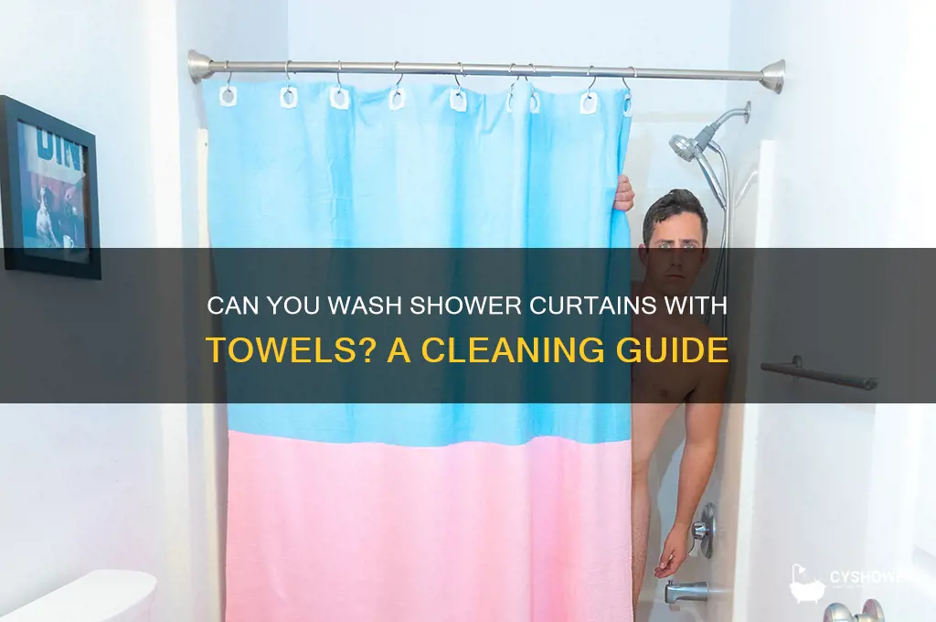 can wash shower curtain with towels