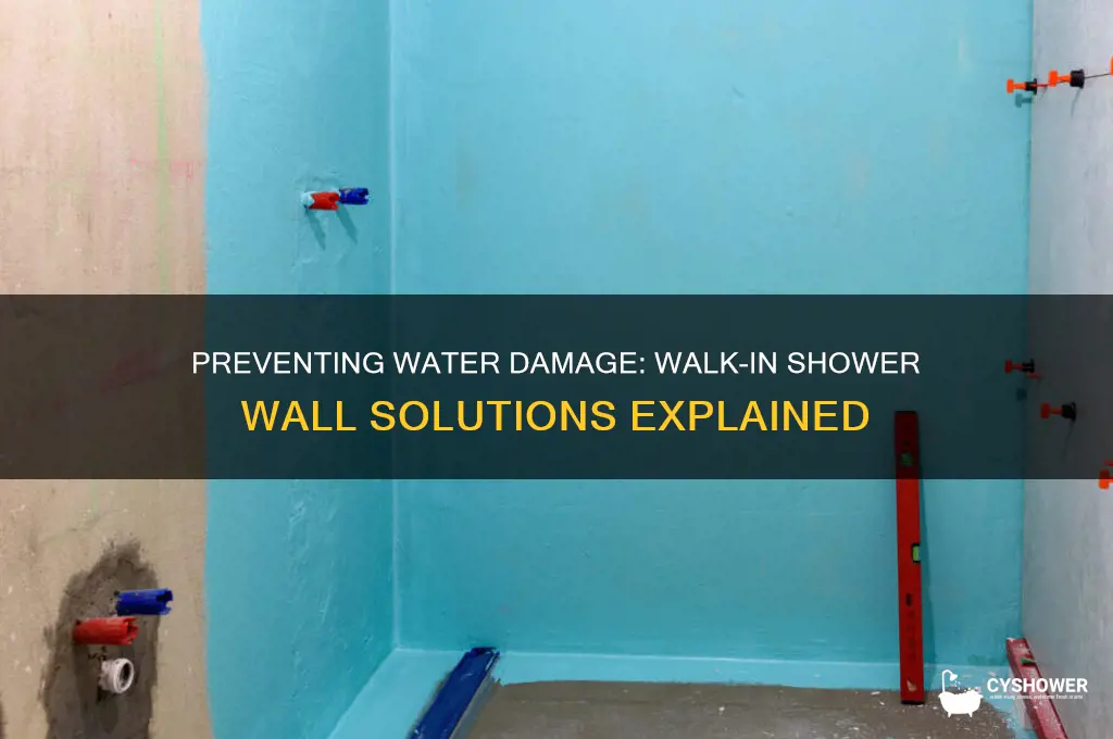 can water get on walls by walk in shower