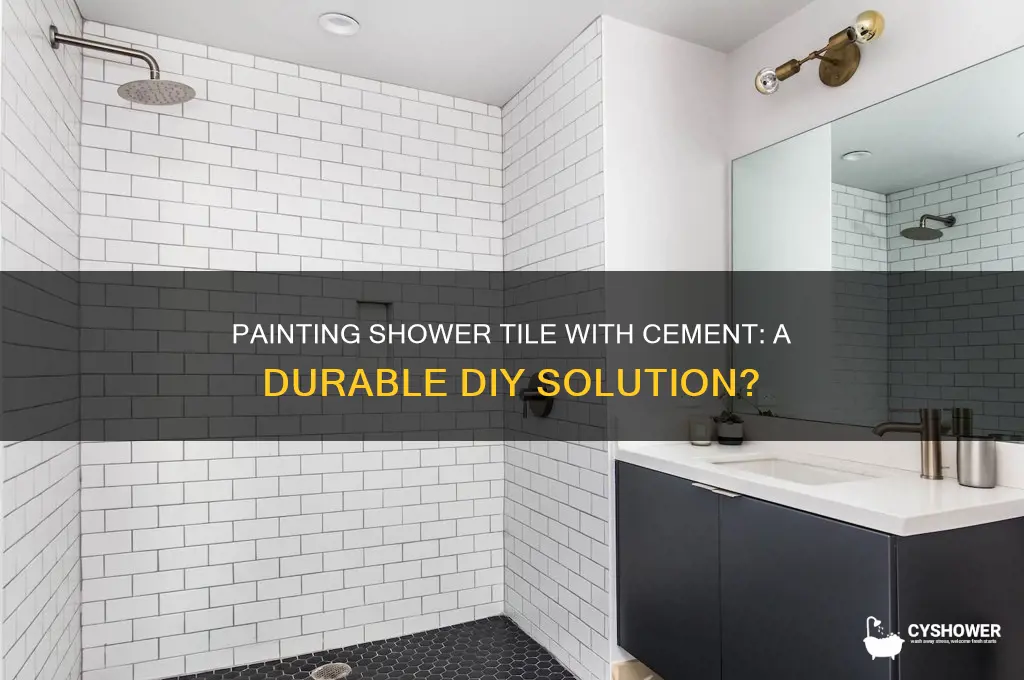 can we paint shower tile with cement