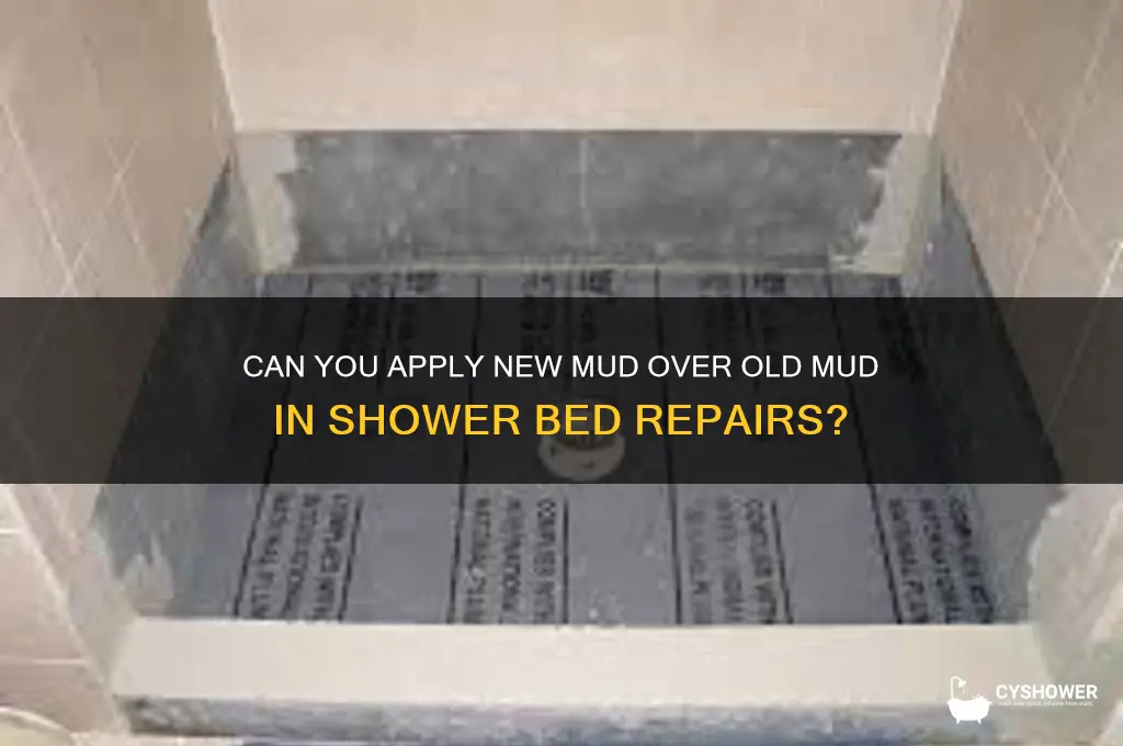 can you add mud on old mud in shower bed