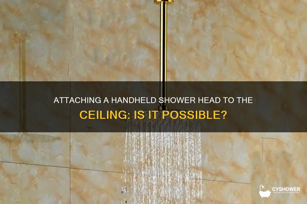 can you attach hand held shower head to celing