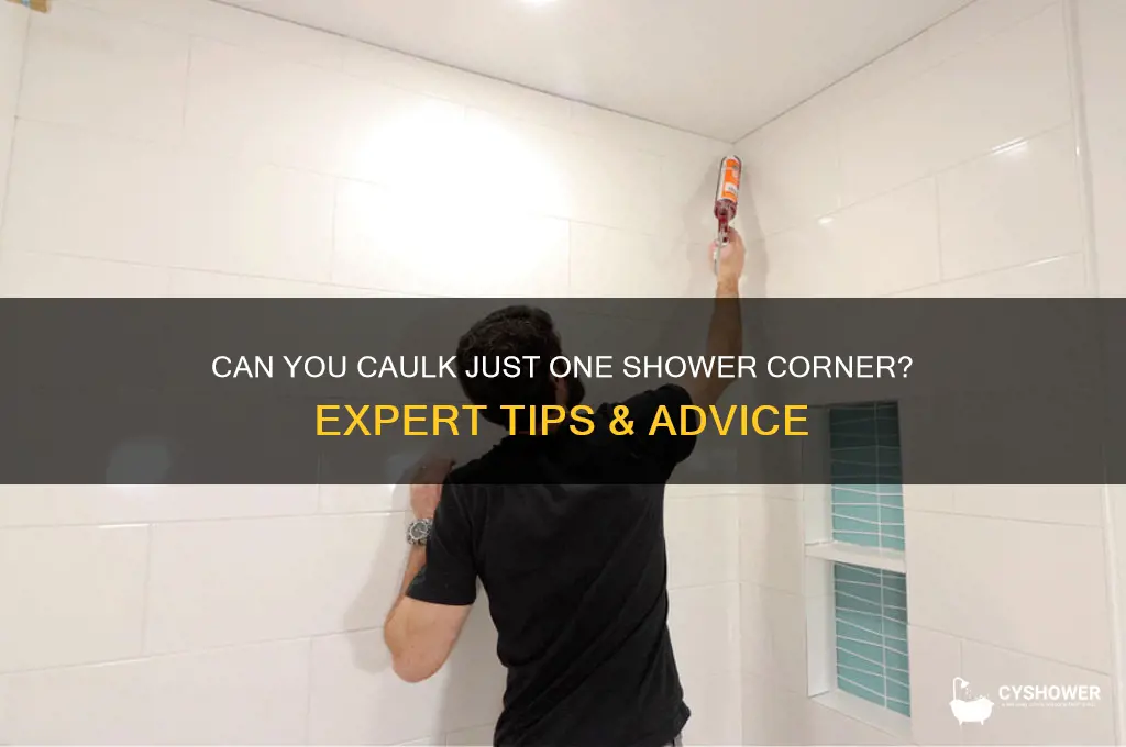 can you caulk only one corner of shower