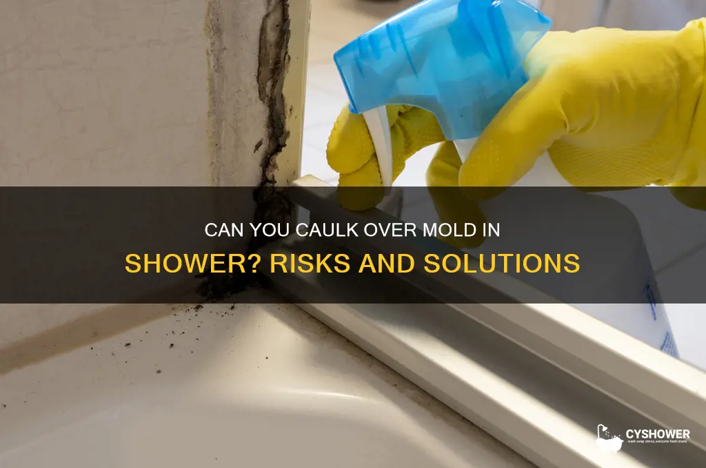 can you caulk over mold in shower