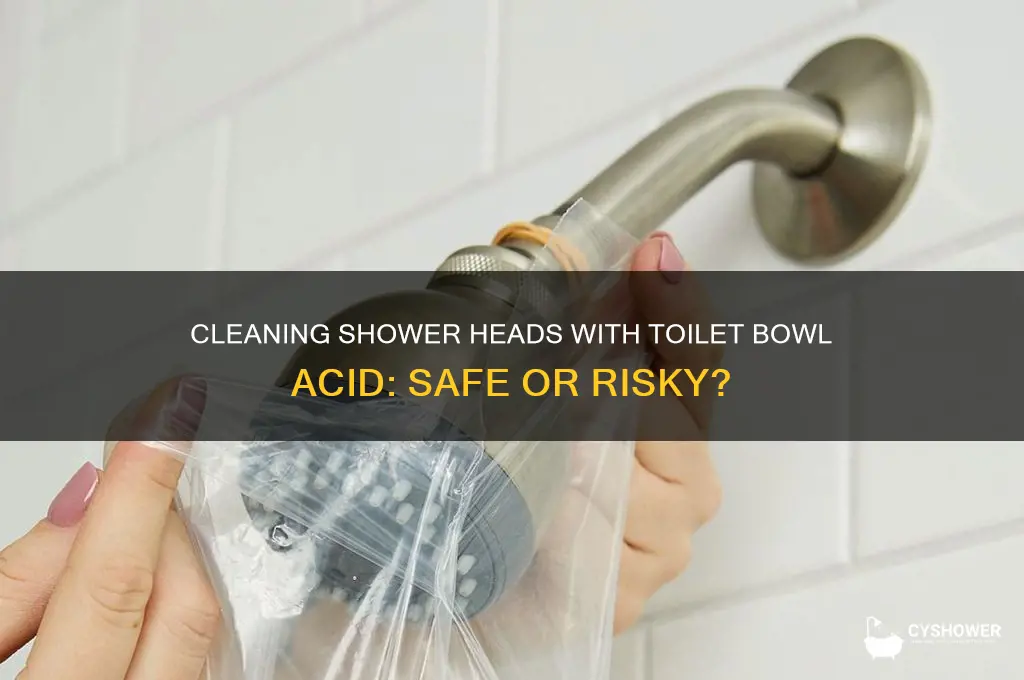 can you clean a shower head in toilet bowl acid
