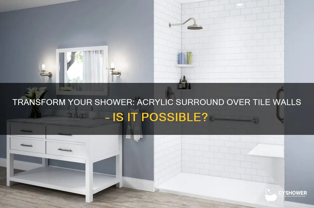 can you cover tile shower walls with acrylic surround