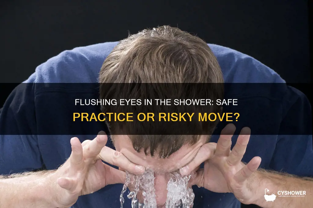 can you flush eyes in shower