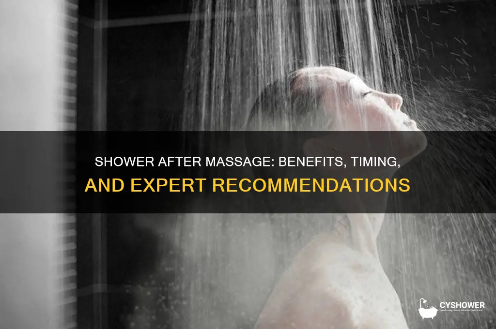 can you have a shower after a massage