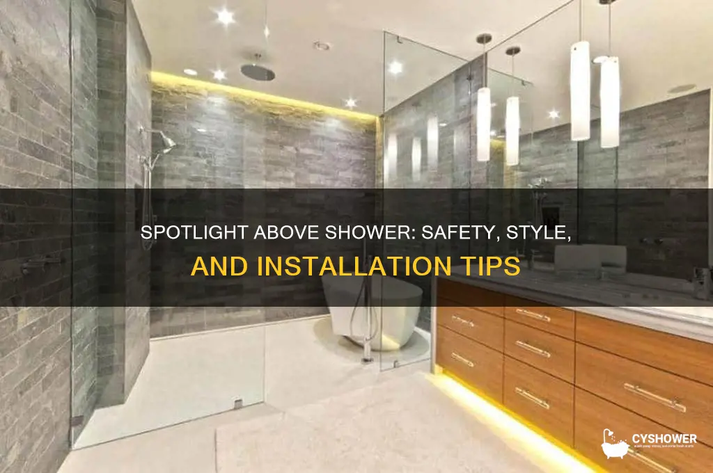 can you have a spotlight above a shower