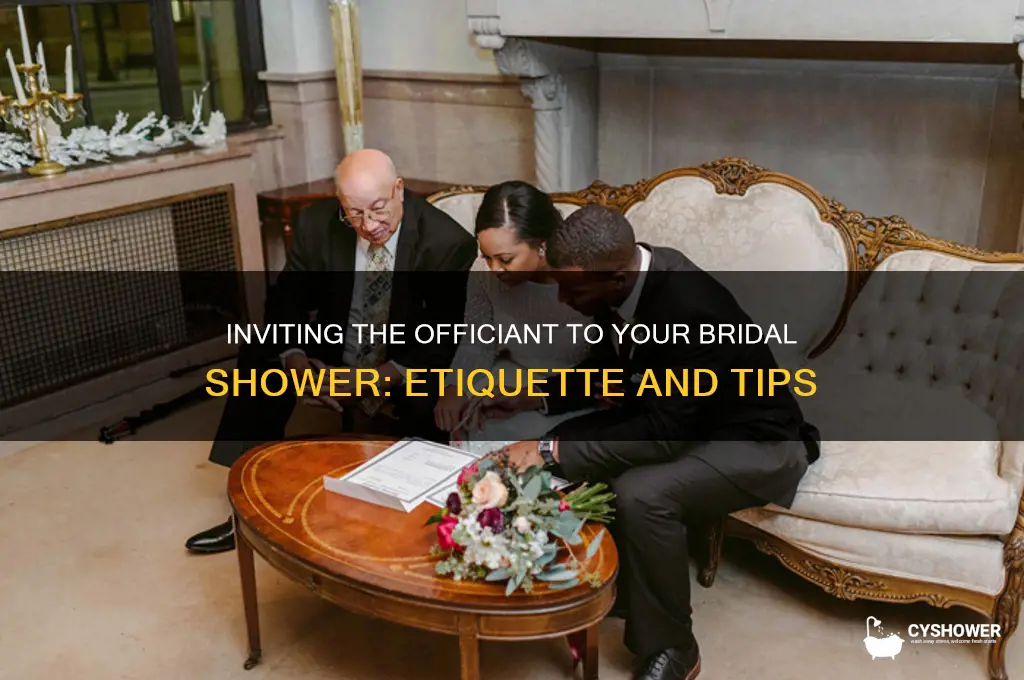 can you invite officiant to bridal shower
