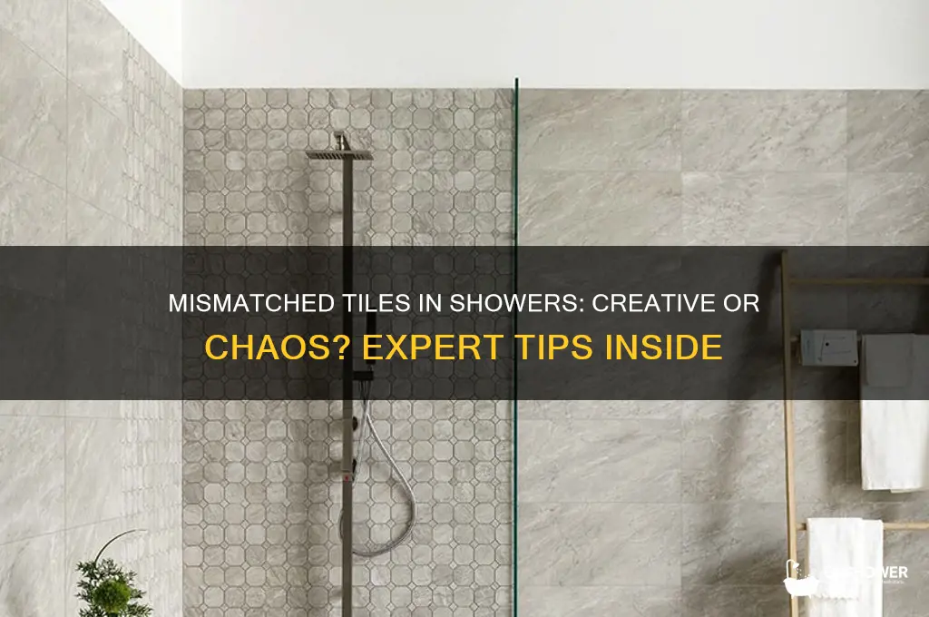can you lay mismatched tiles at bottom of shower