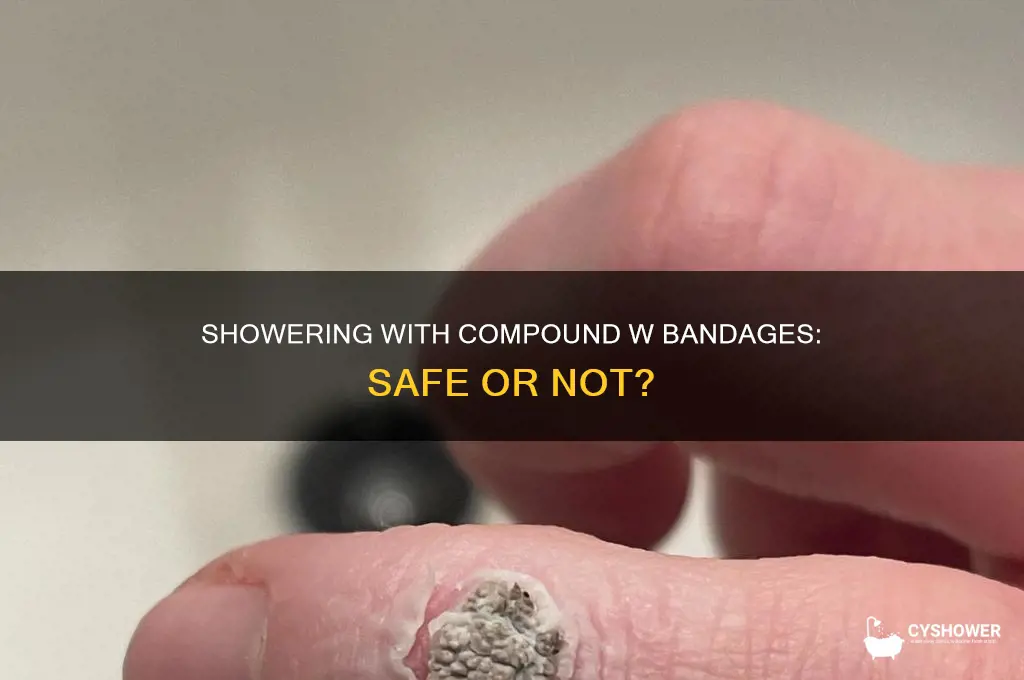 can you leave compound w bandaid on in the shower