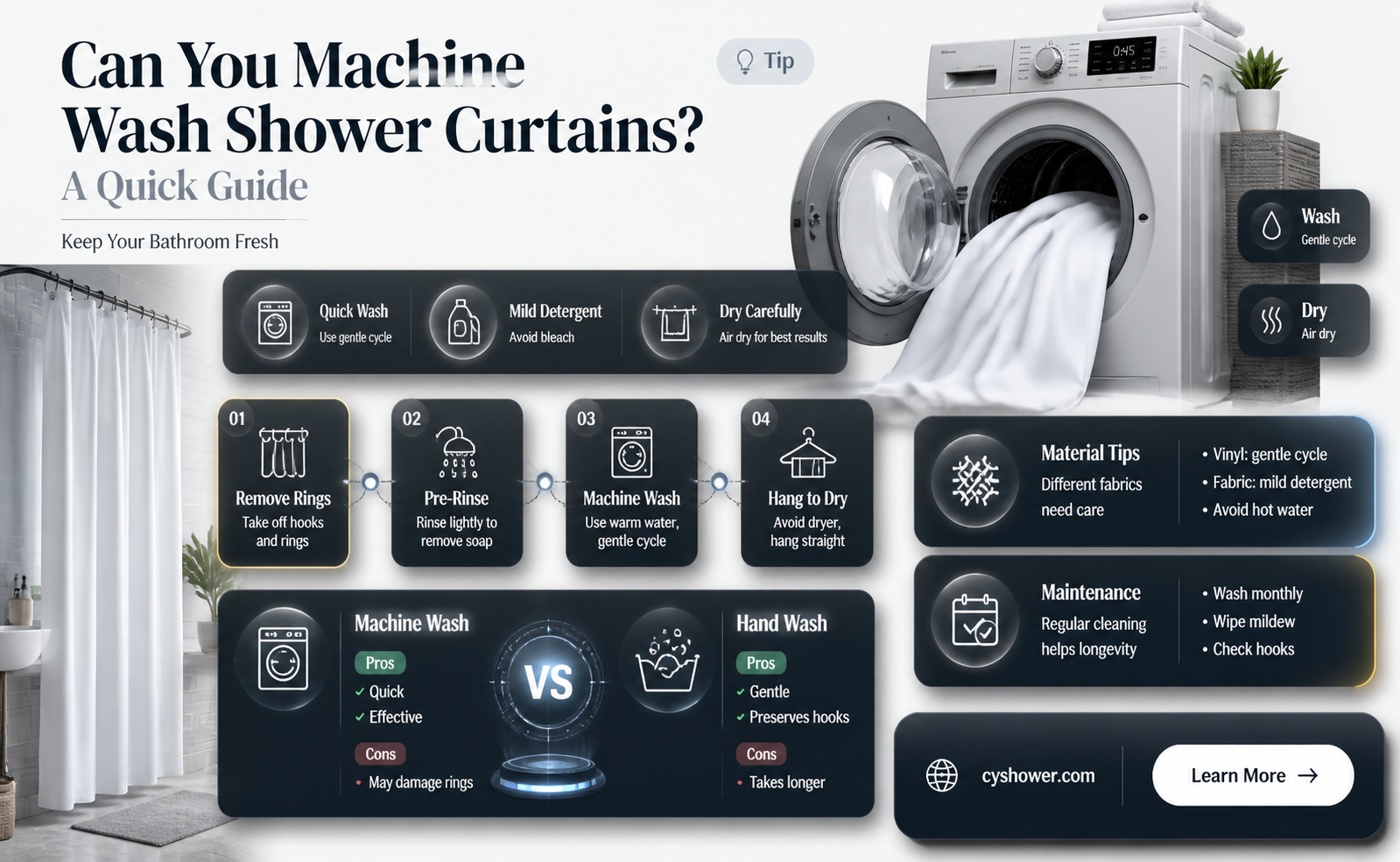 are shower curtains machine washable
