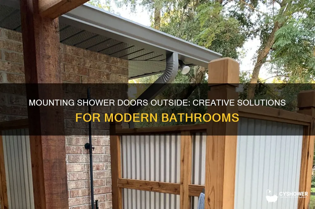 can you mount a shower door outside the shower