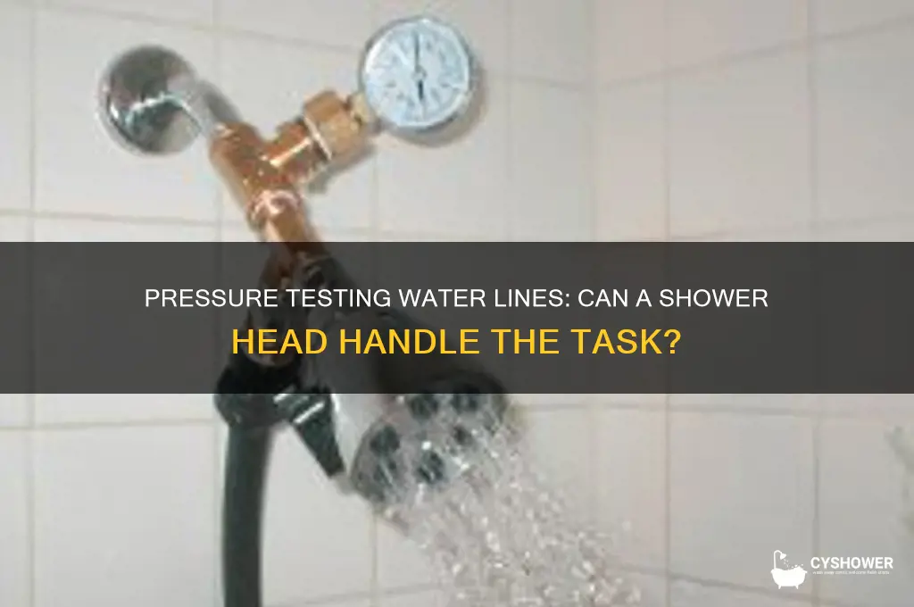 can you pressure test water lines through a shower head