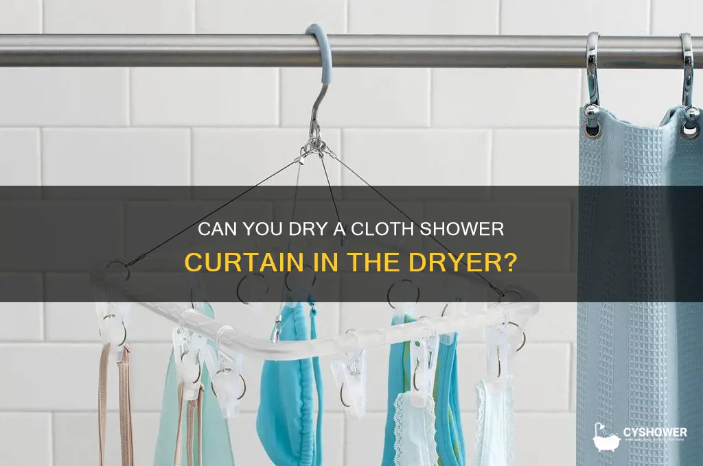 can you put a cloth shower curtain in the dryer