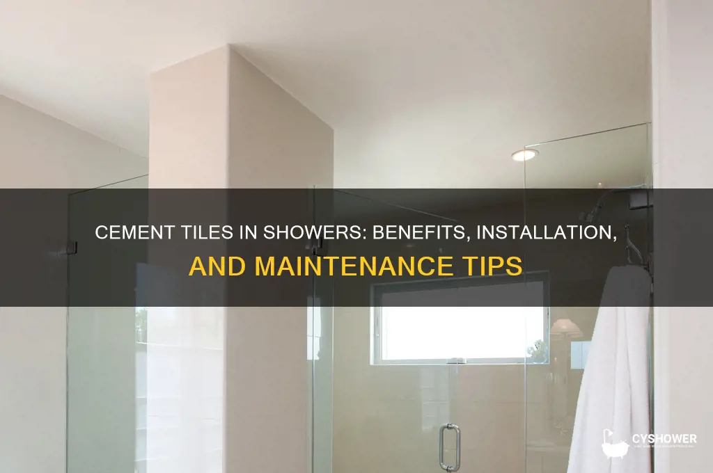 can you put cement tiles in a shower