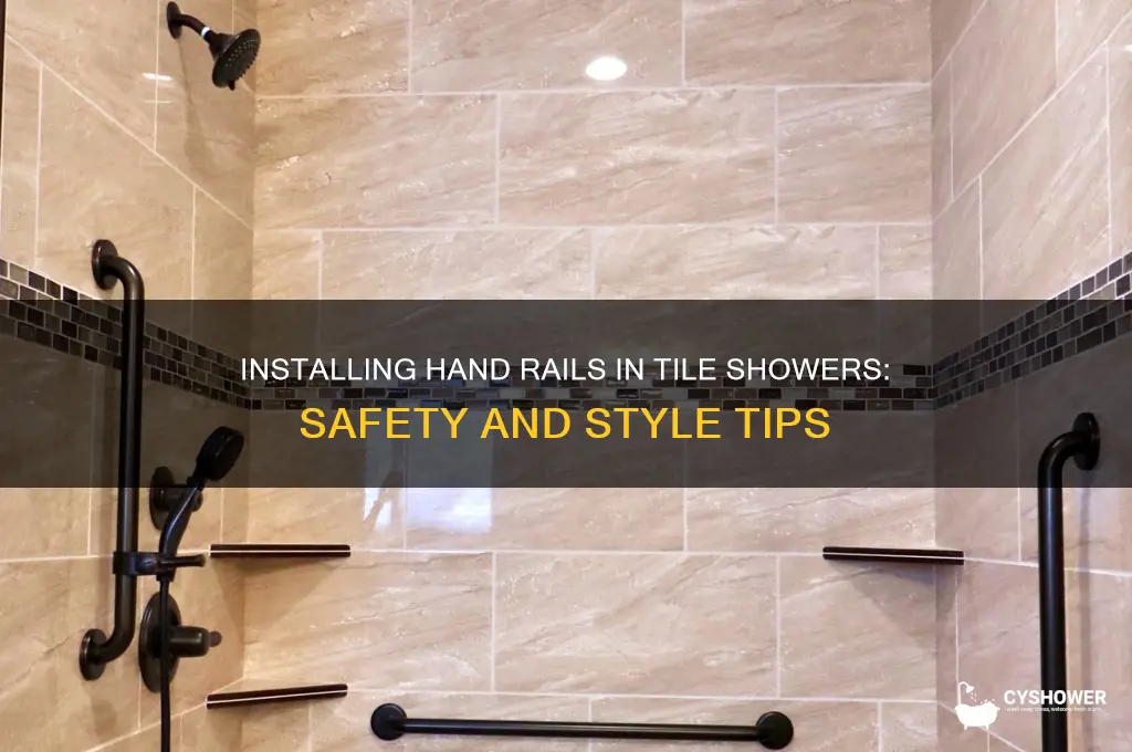can you put hand rails in tile shower
