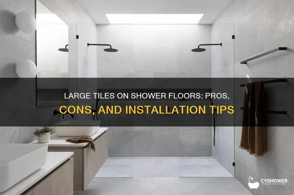 can you put large tile on shower floor