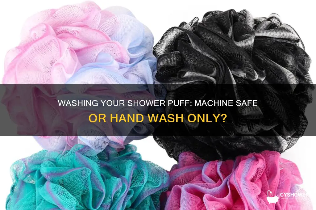 can you put shower puff in washing machine