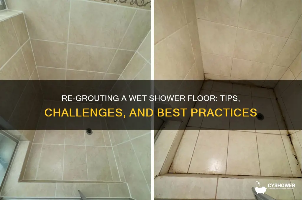 can you re-grout a shower floor that is wet
