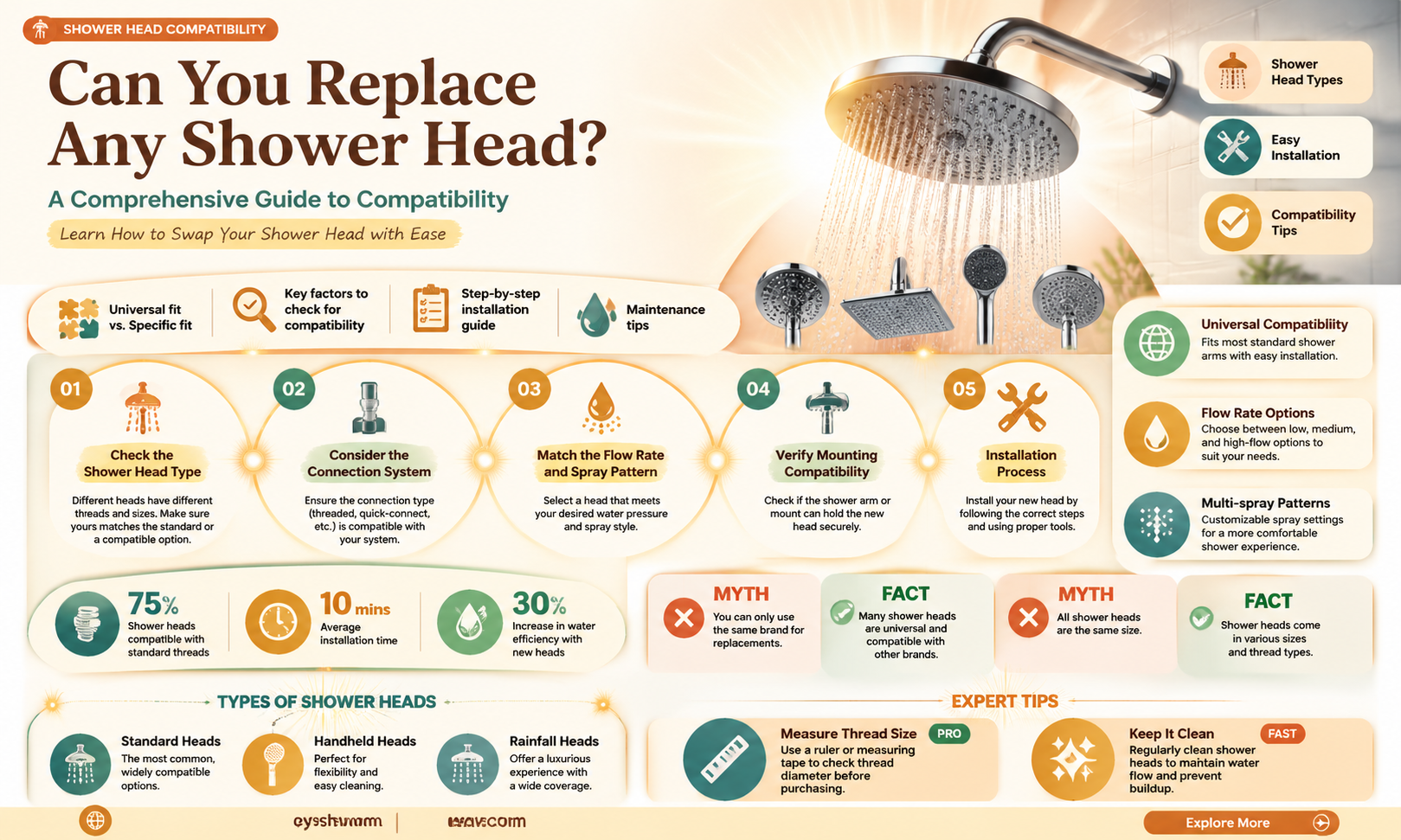 are all shower heads replaceable