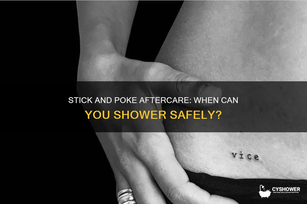 can you shower after getting a stick and poke