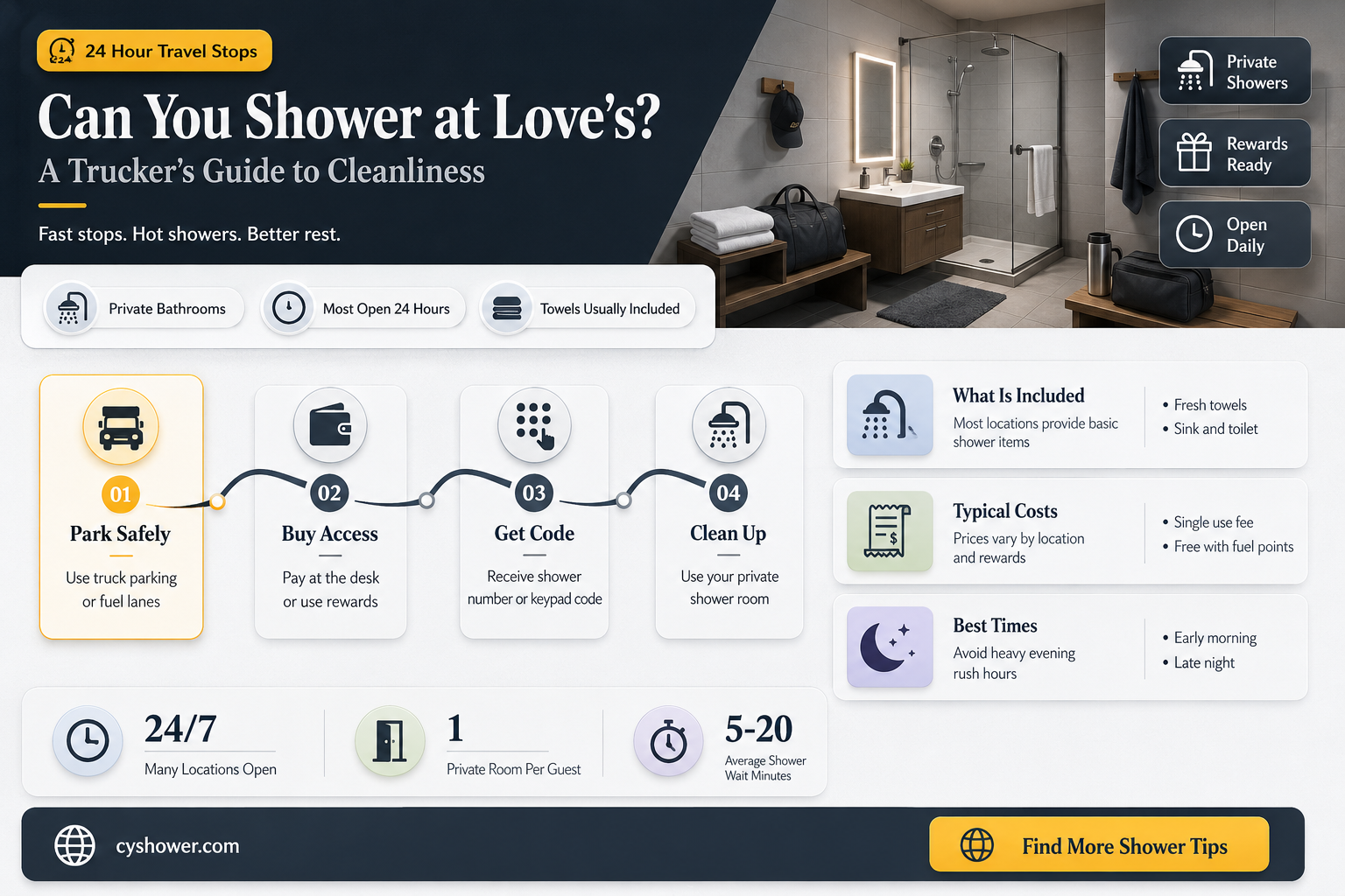 can i shower at loves
