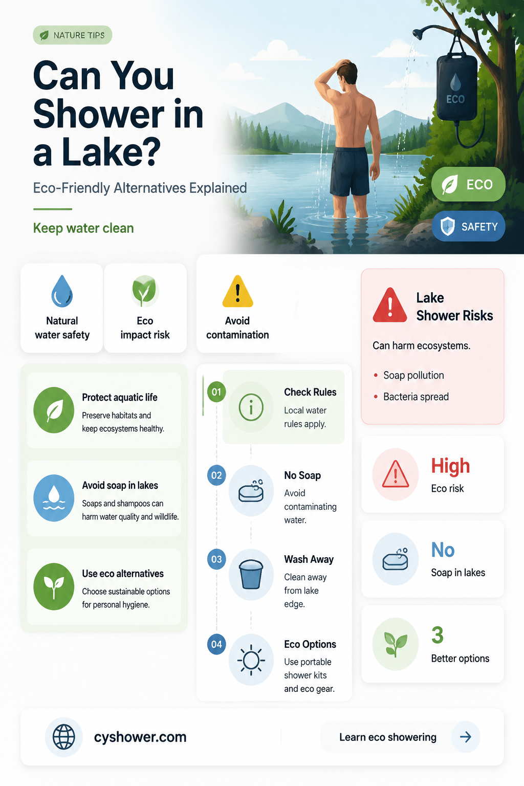 can i shower in a lake