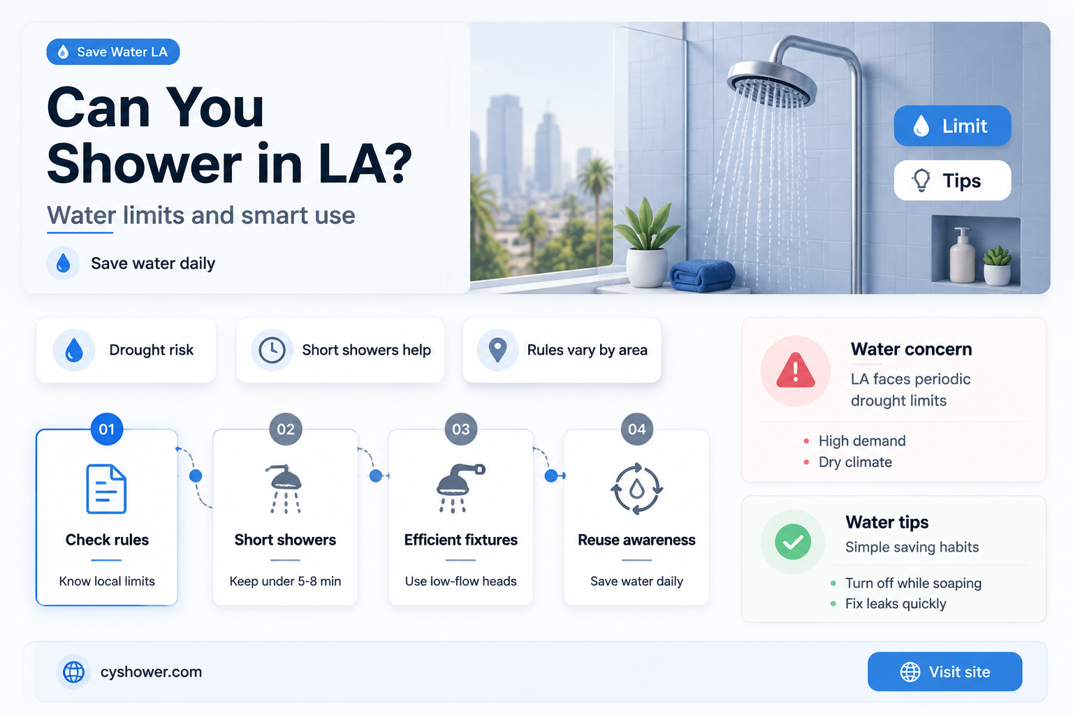 can i shower in la