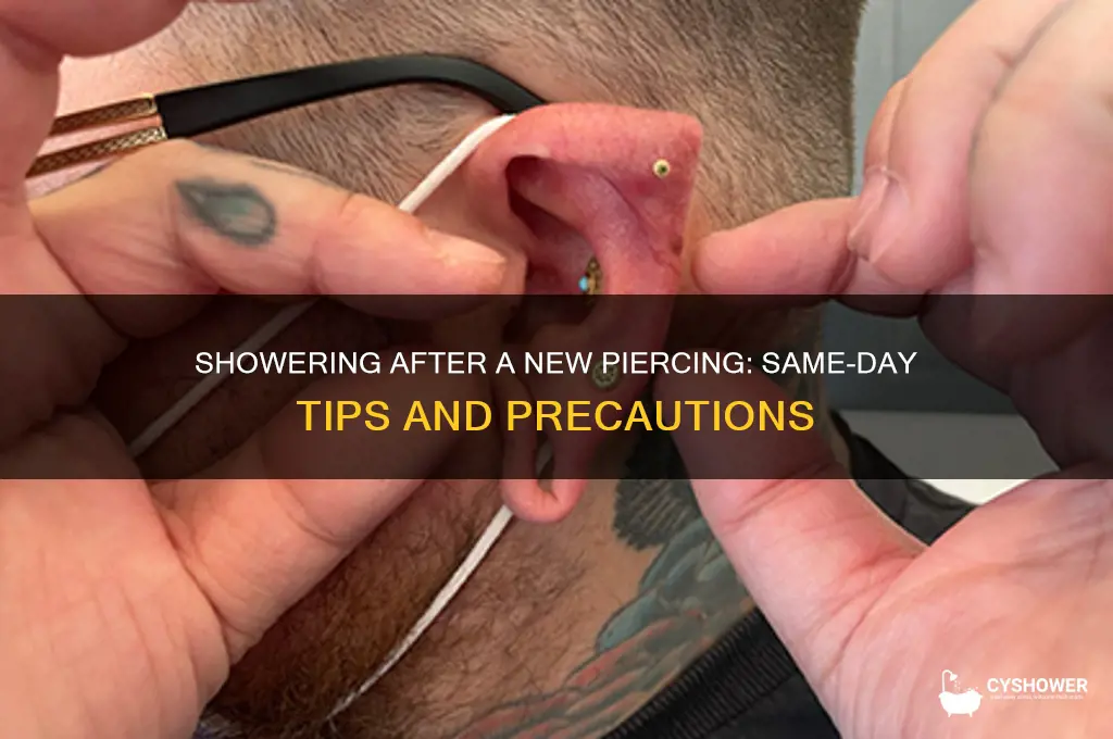 can you shower the same day you get a piercing