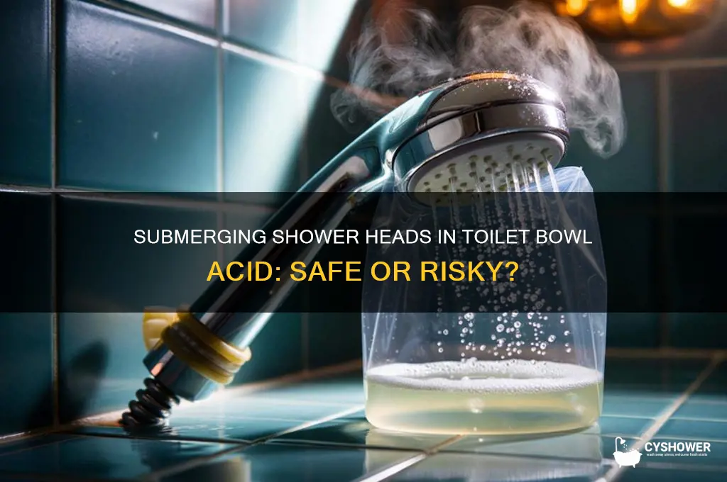can you submerge a shower head in toilet bowl acid