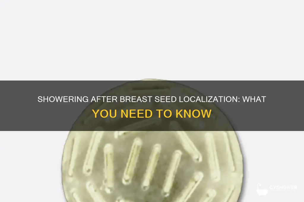 can you take a shower after breast seed localization