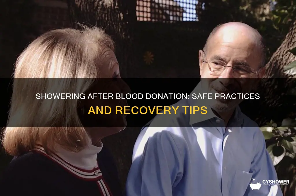 can you take a shower after donating blood