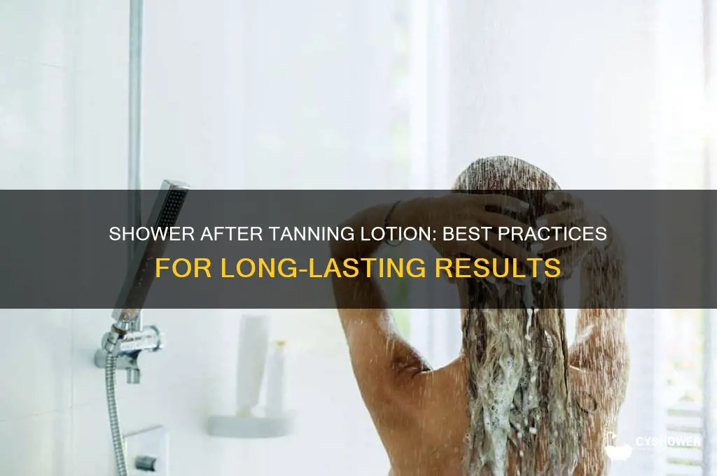 can you take a shower after using tanning lotion