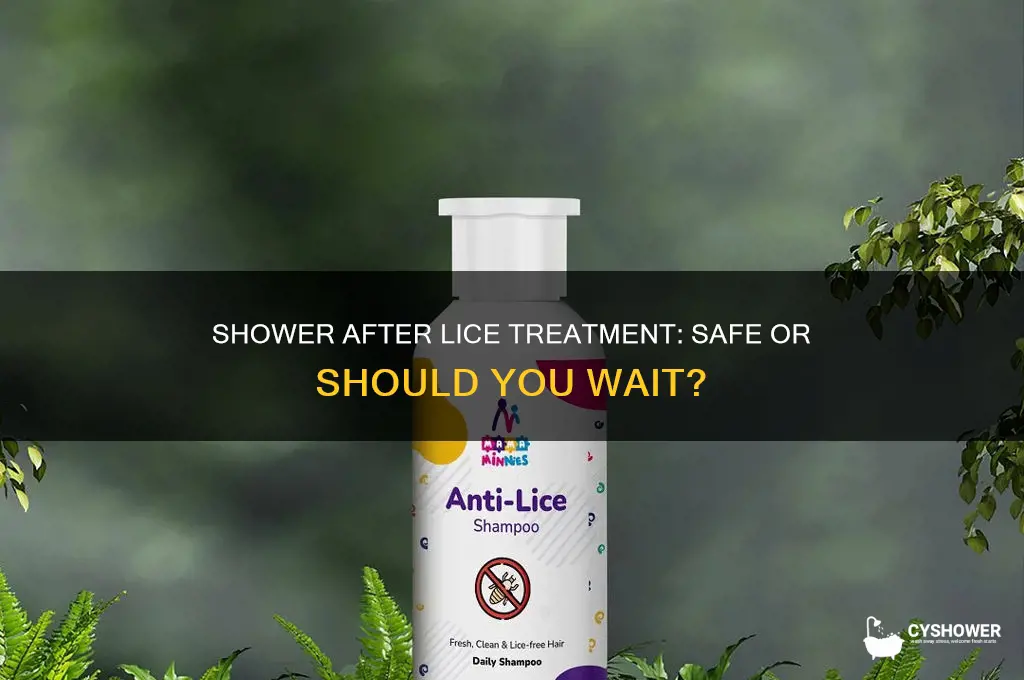 can you take a shower after washing with lice shampoo