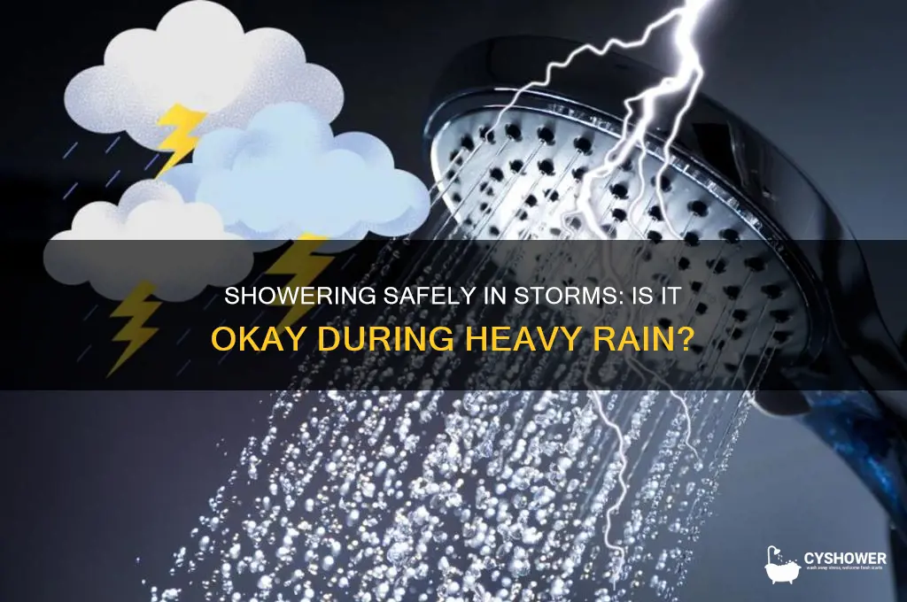 can you take a shower during heavy rain