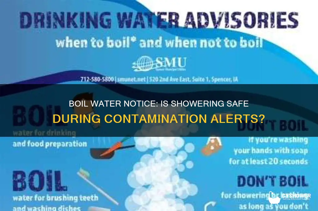 can you take a shower with a boil water notice