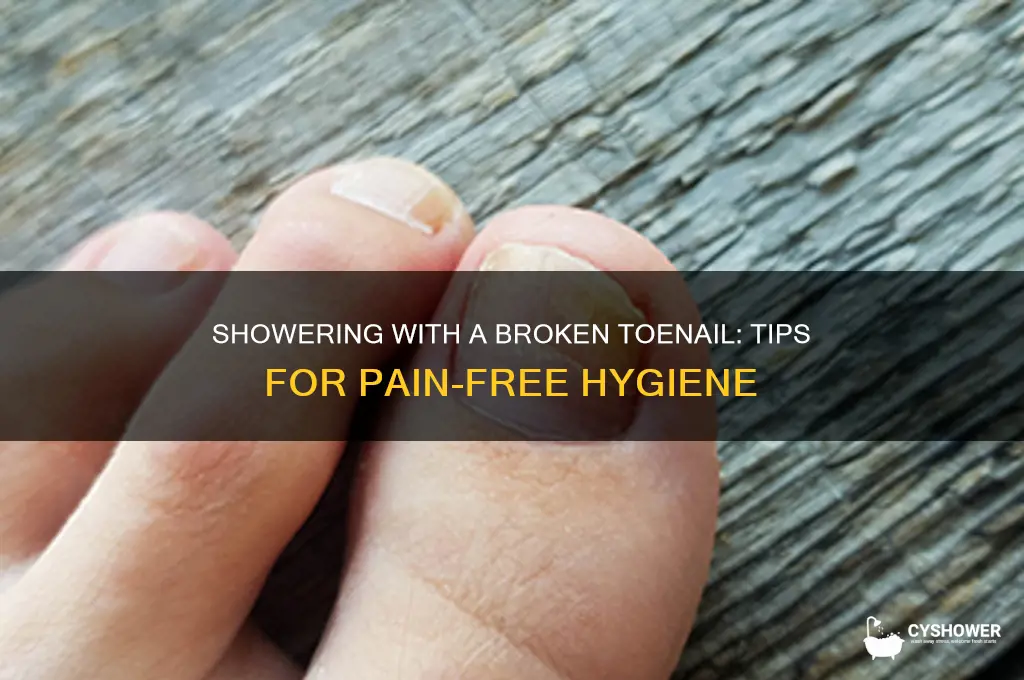 can you take a shower with a broken toe nail