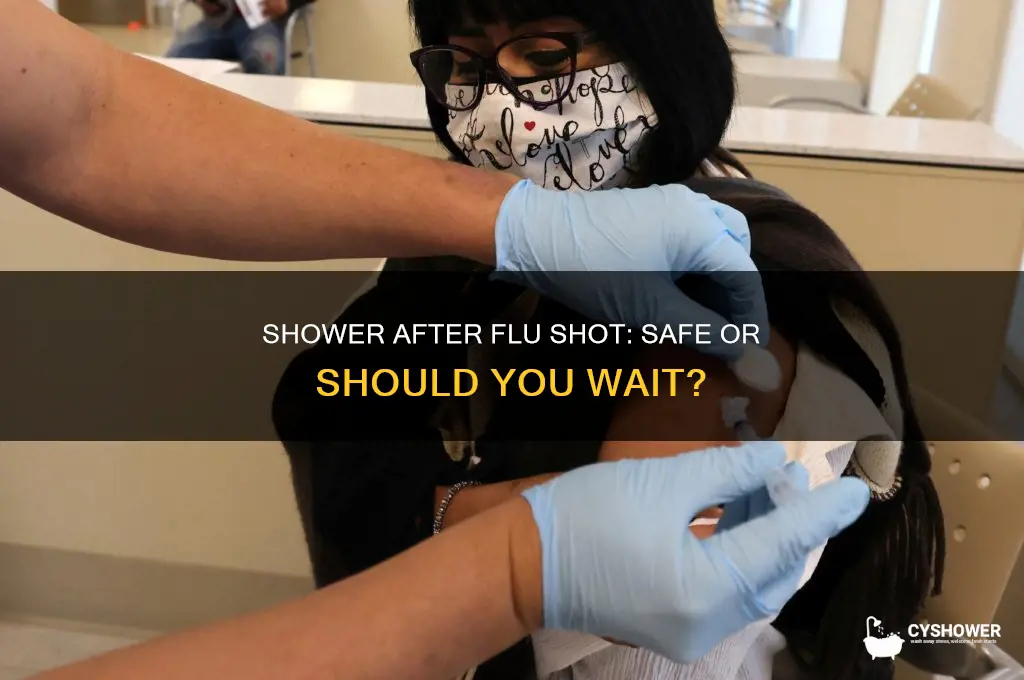 can you take shower after flu shot