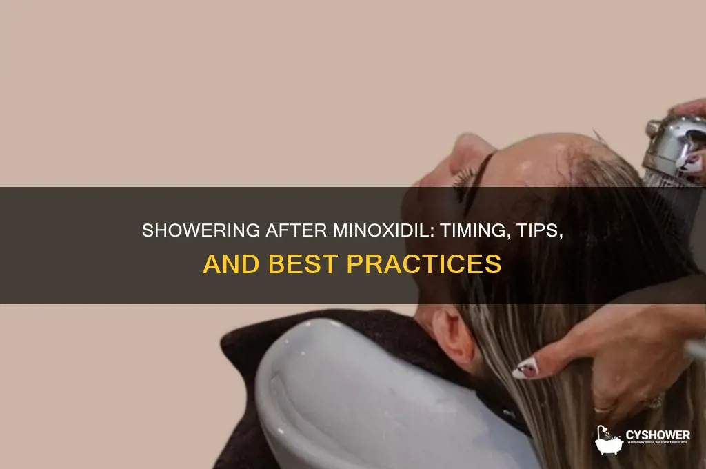 can you take shower after minoxidil